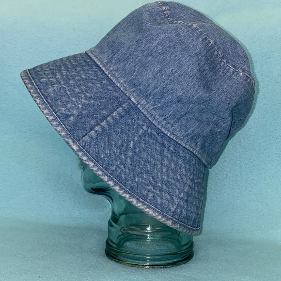 Bucket beach hat denim cotton elastic headband inside size OS - Picture 2 of 6